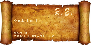 Ruck Emil névjegykártya